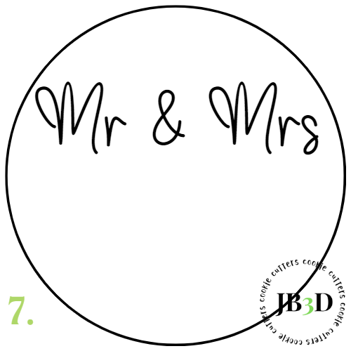 MR & MRS Customizable  - 70mm rounds 1-30 designs