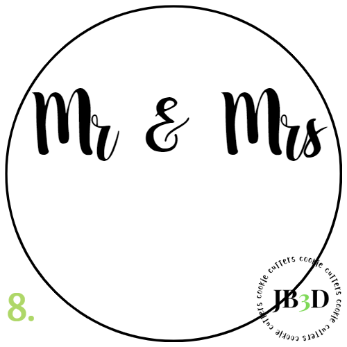 MR & MRS Customizable  - 70mm rounds 1-30 designs