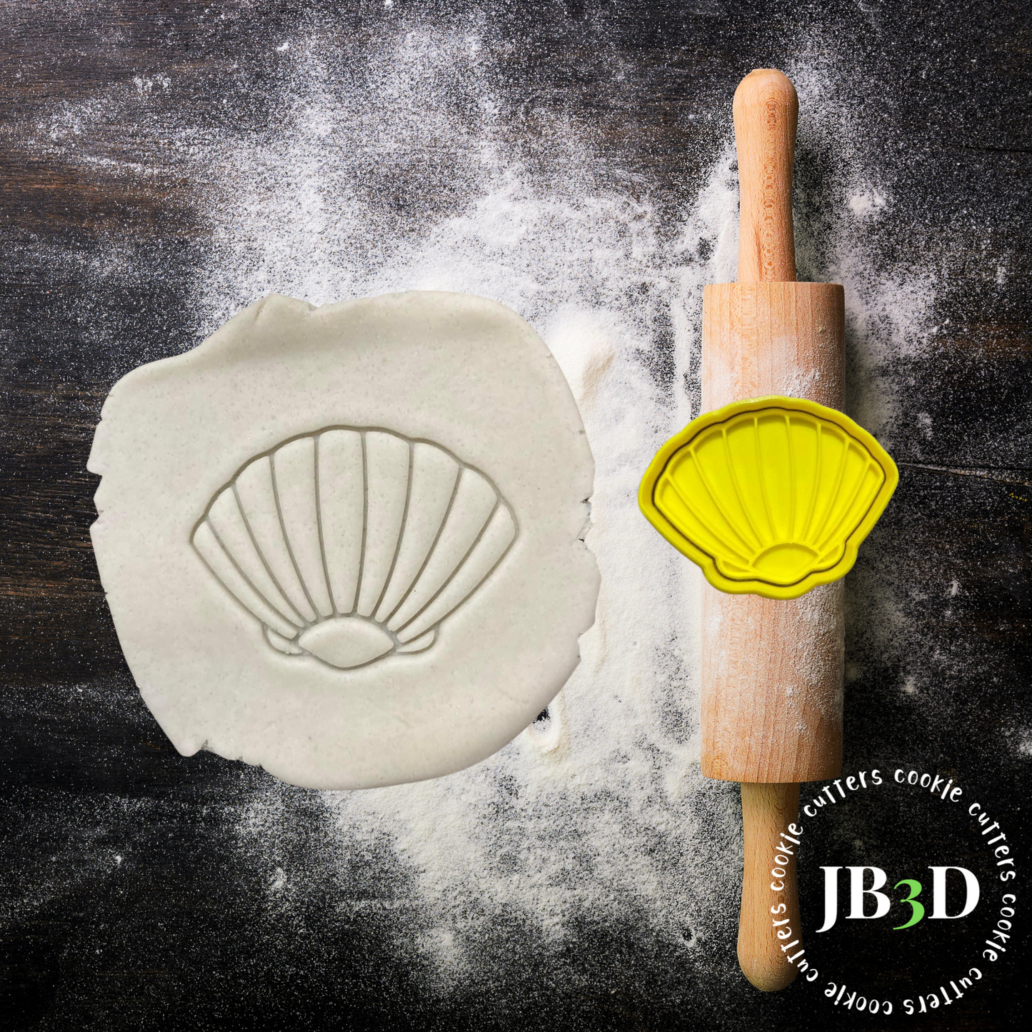 Shell Cookie Cutter & embosser Stamp