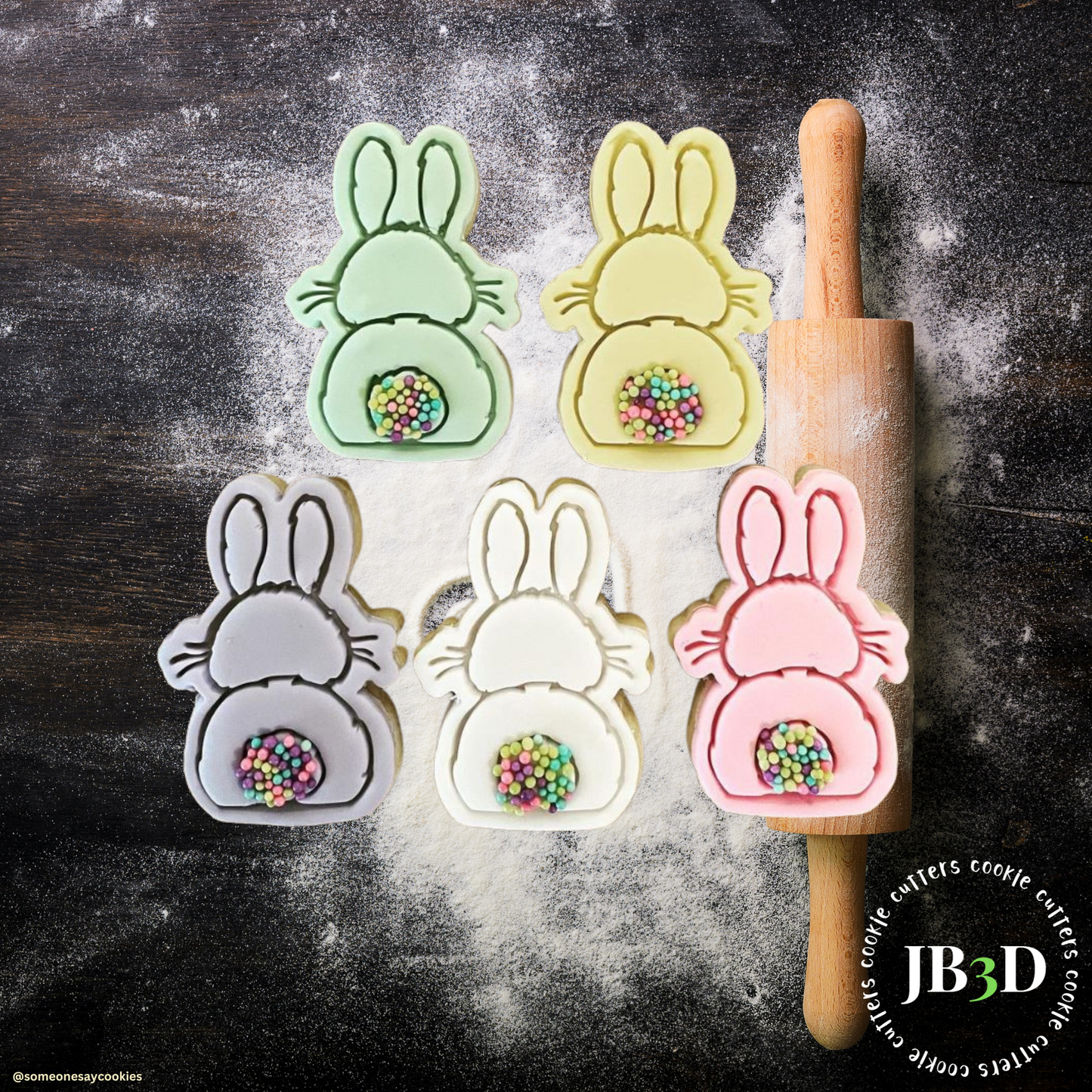 Bunny Rabbit Behind - Cutter/Embosser 4 sizes