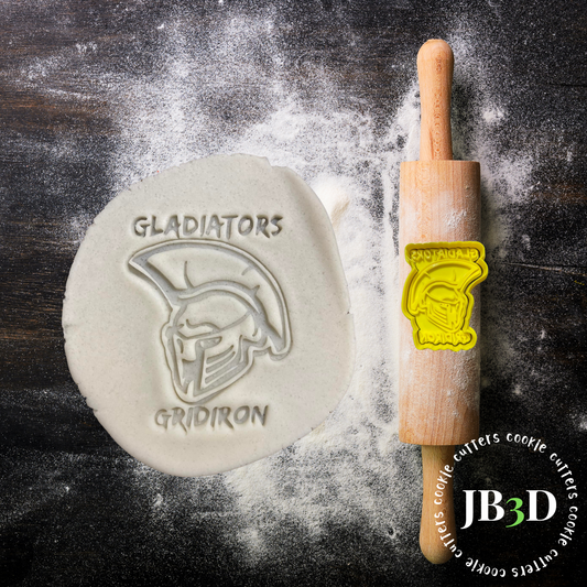 Gladiators Grid Iron - Cookie Cutter & Embosser Stamp