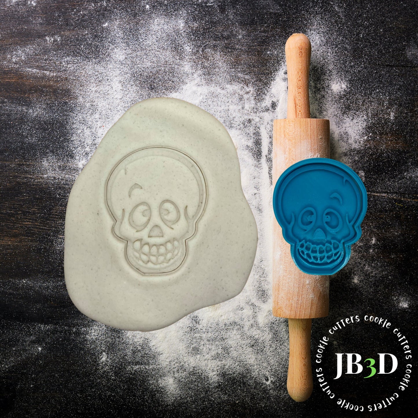 SKELETON HEAD Cookie Cutter & stamp