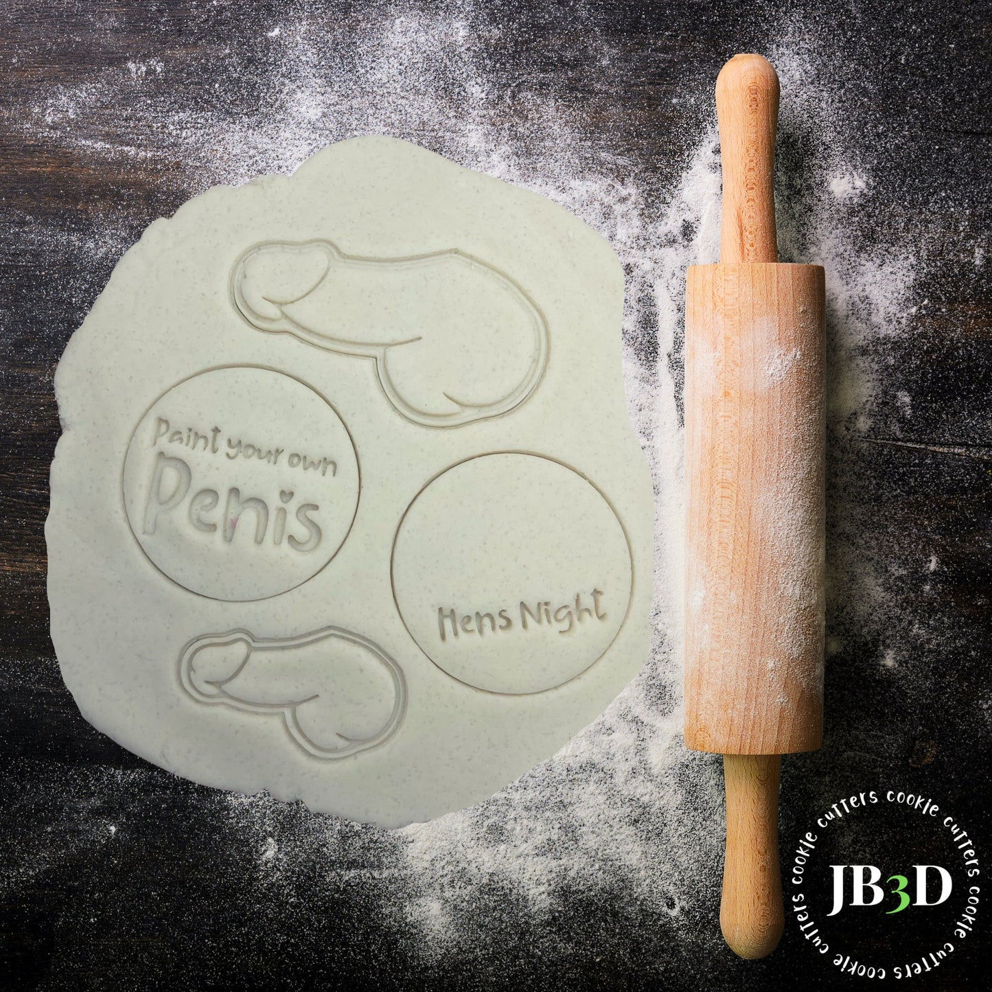 Paint your own Penis HENS NIGHT STAMPS Set or Single Cookie Cutter & stamp