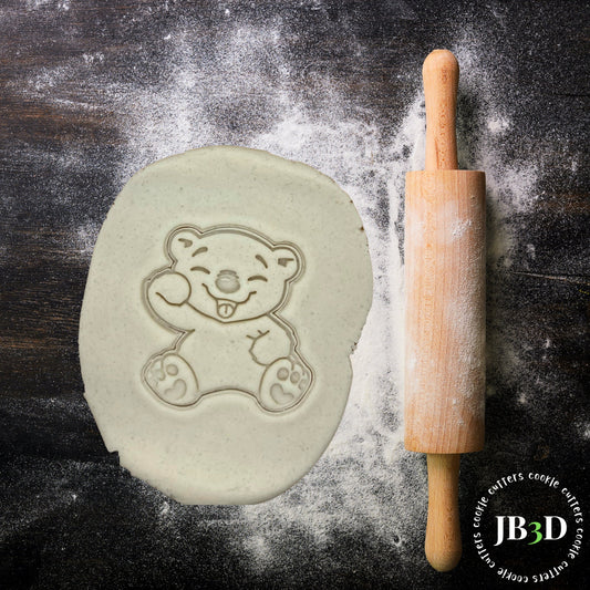 HAPPY BEAR Cookie Cutter & Stamp