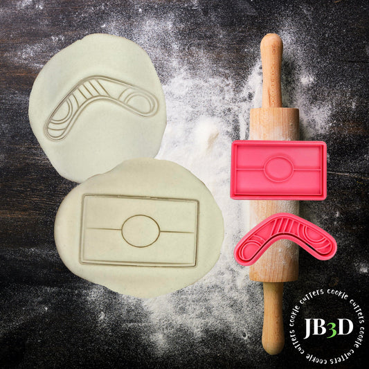 ABORGINAL FLAG and BOOMERANG  Cookie Cutter & Stamp