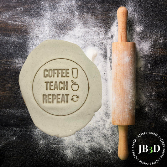 COFFEE TEACH REPEAT    Stamp