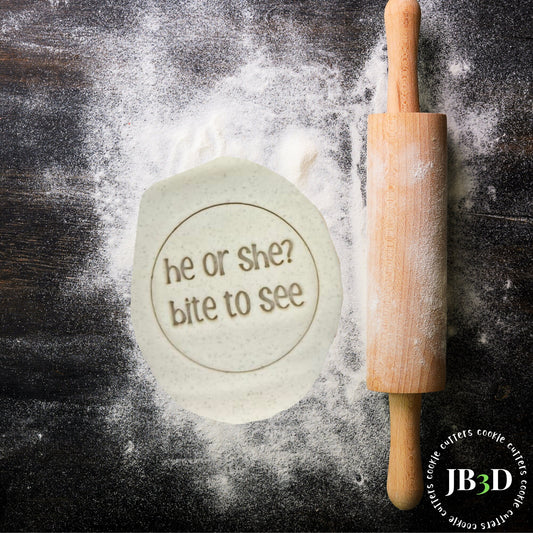 He or She Bite to see   BABY SHOWER  Cookies  Stamp/Embosser