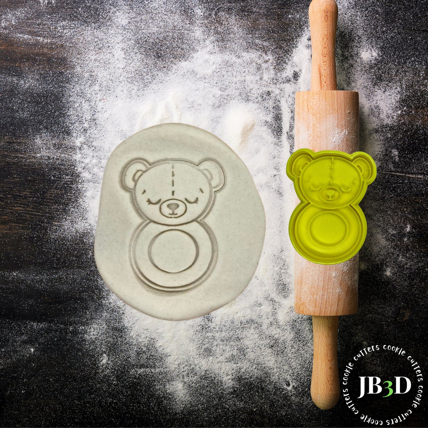 BABY TEDDY RATTLE/TEETHING RING  Cookie Cutter and stamp