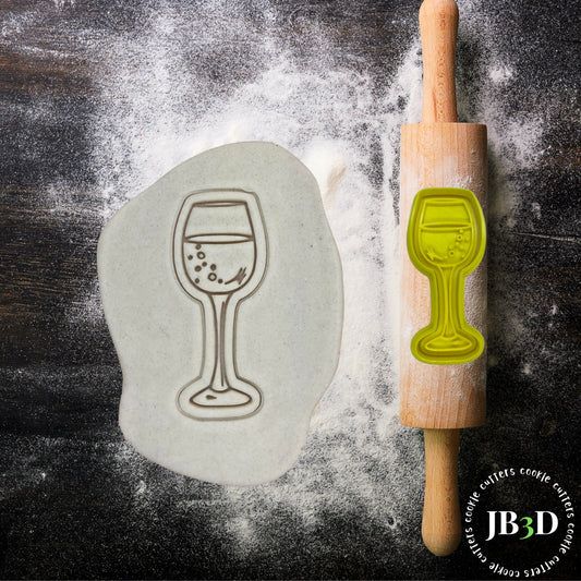 CHAMPAGNE/WINE GLASS Cookie Cutter & stamp