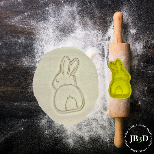 BUNNY BEHIND Cookie Cutter & stamp