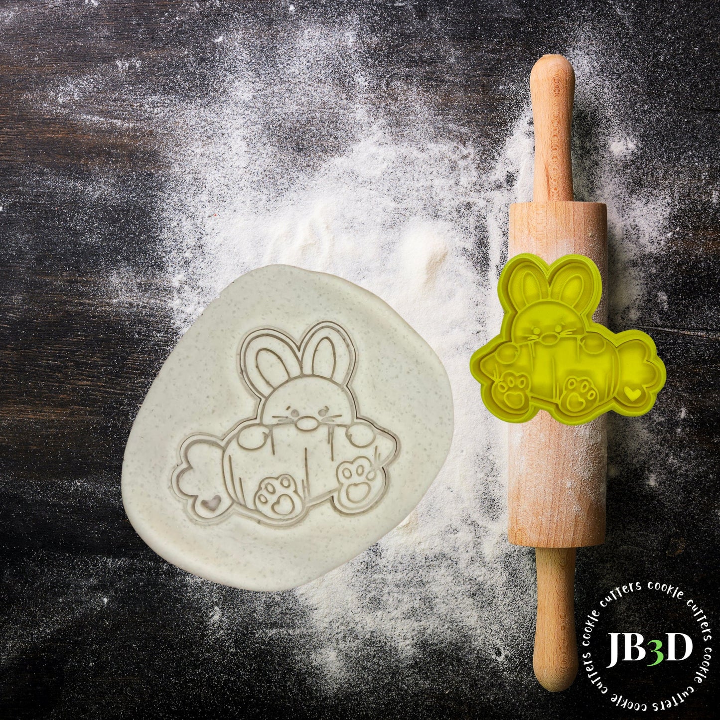 BUNNY WITH CARROT Cookie Cutter & stamp