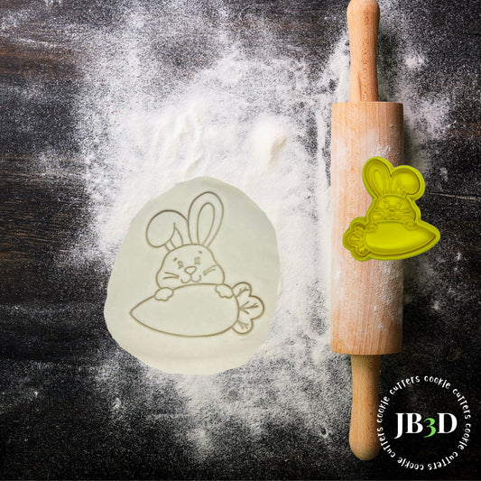 BUNNY and CARROT  Cookie Cutter & Stamp