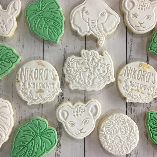 JUNGLE THEMED Baby Shower Cookie Cutters and embosser stamps Singles or Set