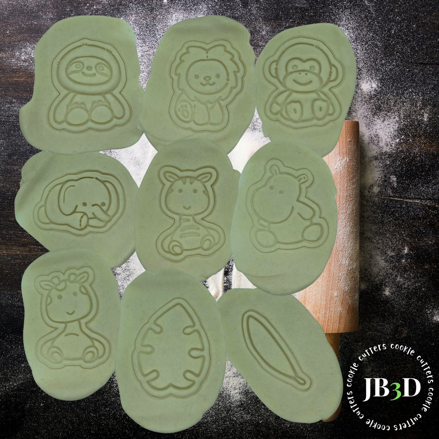 JUNGLE SET Cookie Cutters Stamps Embossers