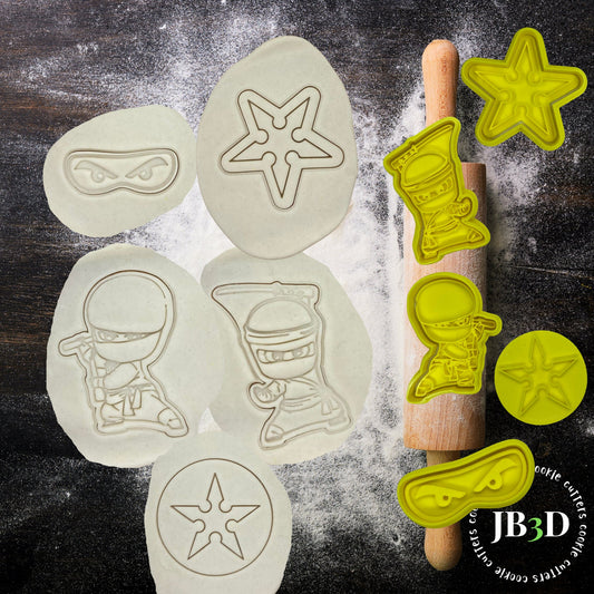 NINJA SET  Cookie Cutters and Stamp embossers