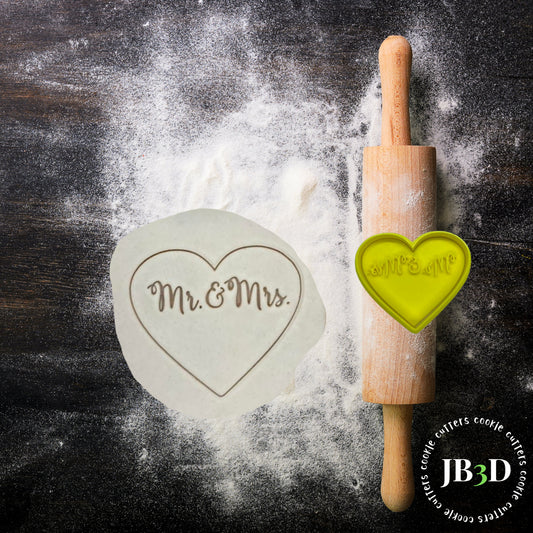 MR and MRS HEART  Cookie Cutter Stamp Embosser