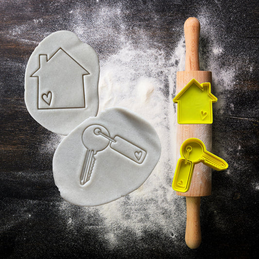 NEW HOUSE Home and Keys Cookie Cutter Embosser Stamps