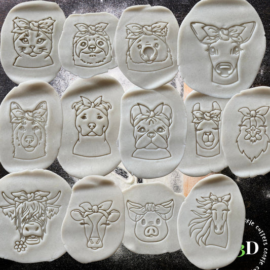 HEADBAND ANIMALS Cookie Cutters and Stamps