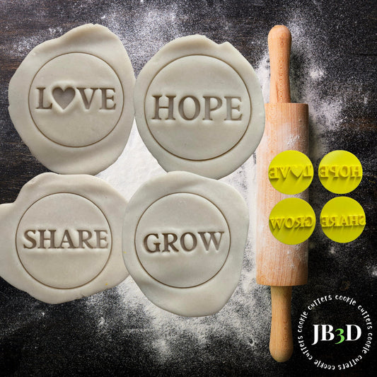 LOVE Hope GROW Share Stamps