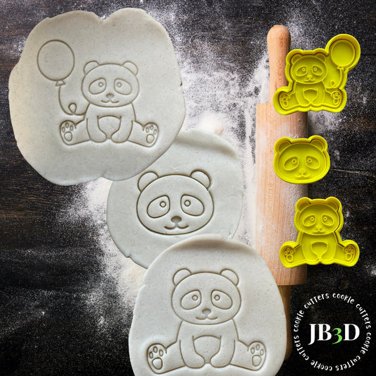 PANDA BIRTHDAY SET 2  Cookie Cutter/Stamp