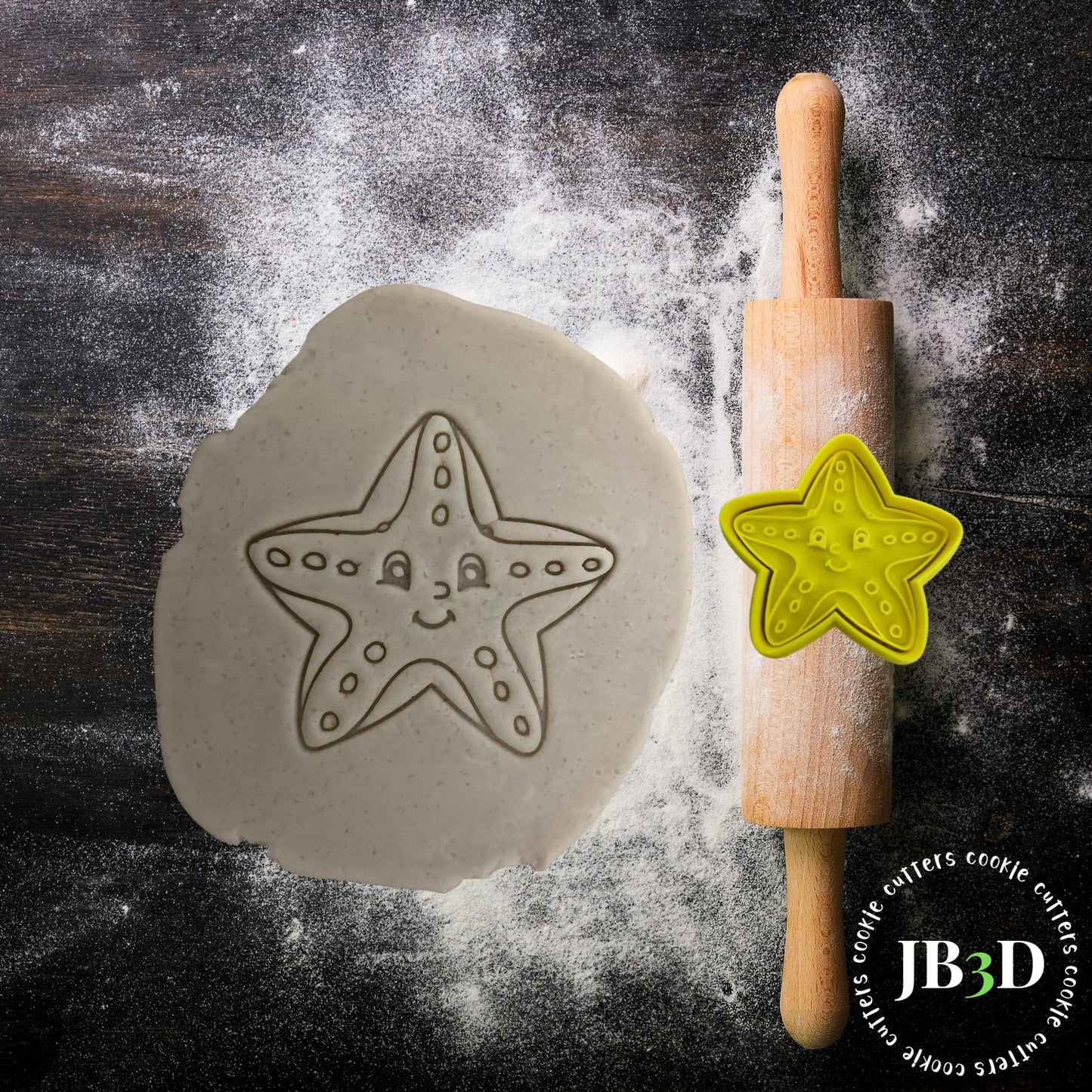 STARFISH Cookie Cutter and Embosser stamp