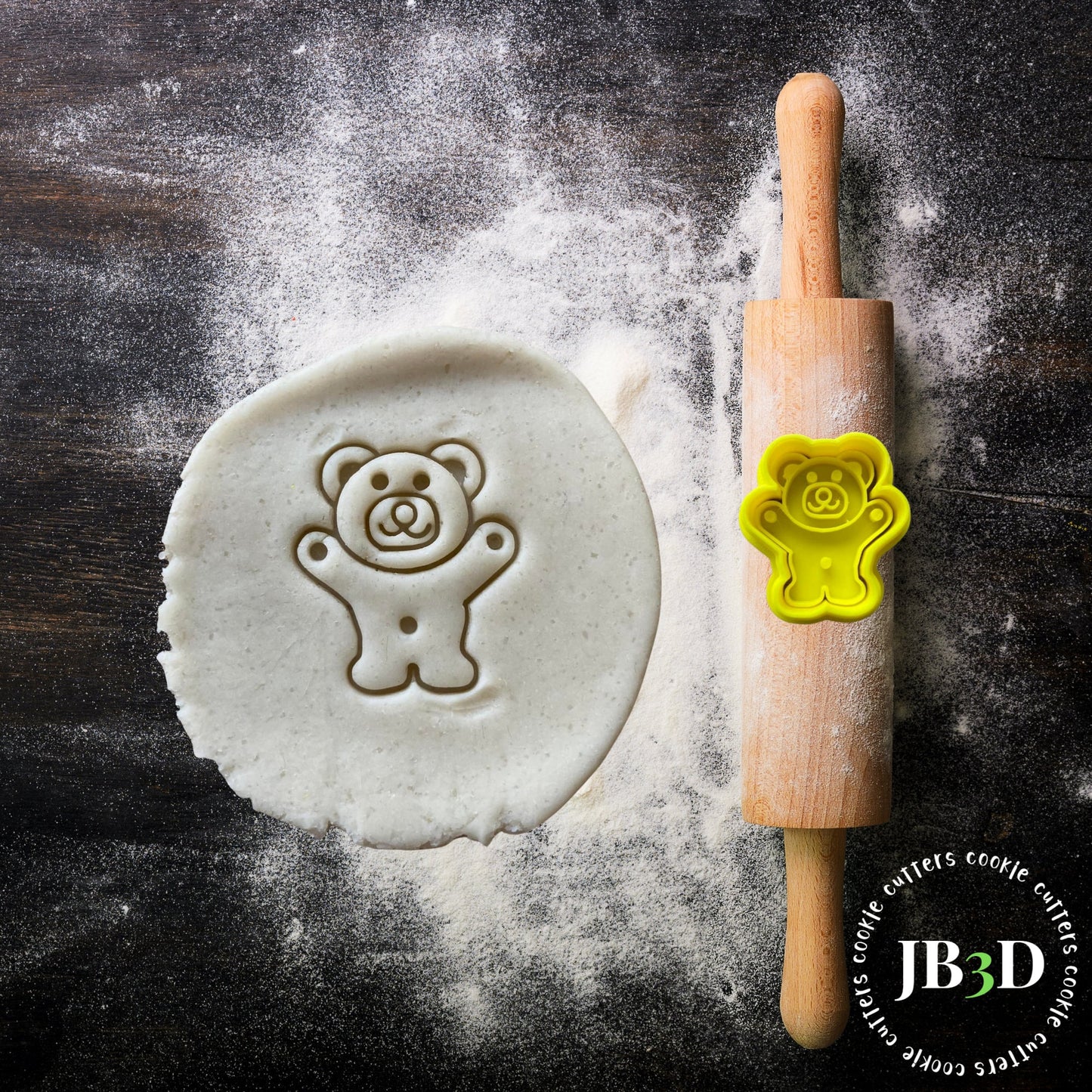 TINY TEDDY 40mm   Cookie Cutter and embosser stamp