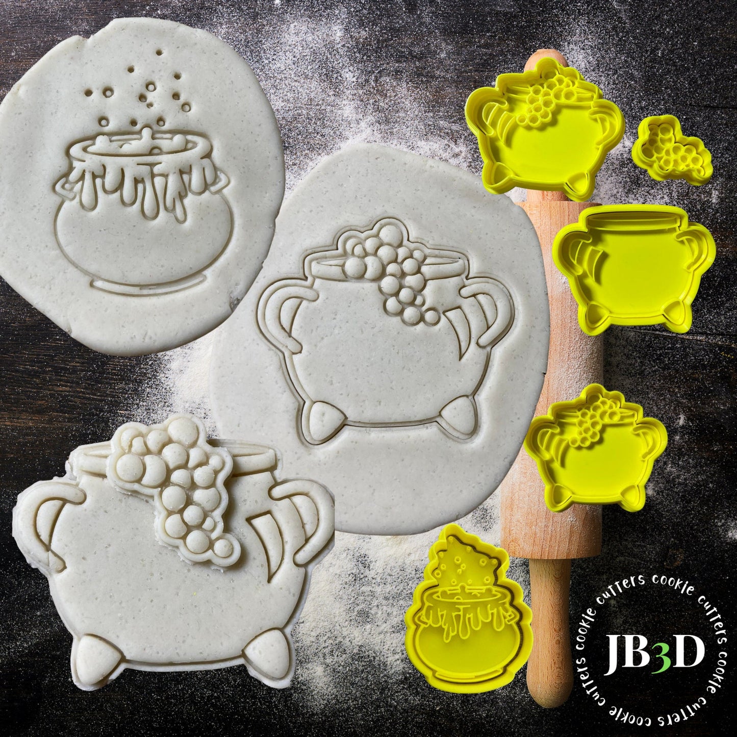 WITCHES COULDRONS Cookie Cutter and Embosser Stamp