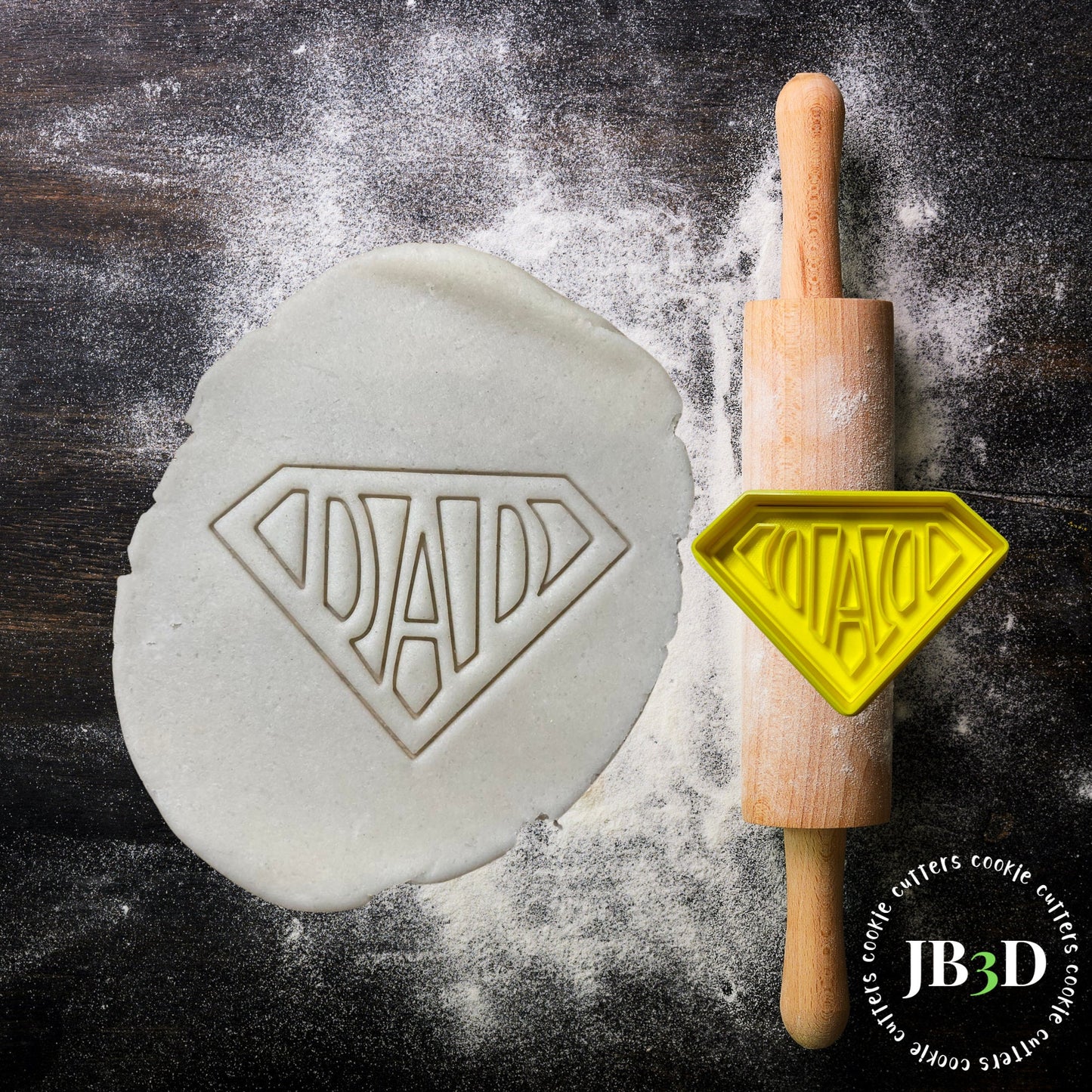 DAD Superdad  Cookie Cutter & Stamp