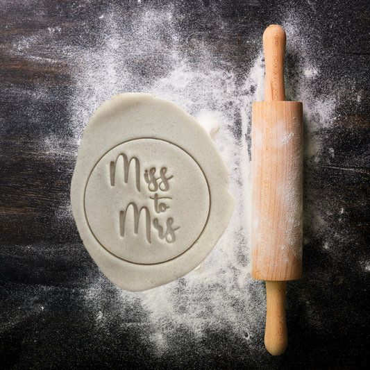 Miss to Mrs 70mm Round Cookie Stamp